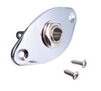 N-K Guitar Jack Plate - Base per chitarra elettrica, uscita/ingresso jack, accessori per chitarra, 1 pezzo elegante e popolare in Silver, Tinta unita