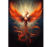 N.LANSHAN 11CT Animale Diy Kit Punto Croce Fiamma Di Fenice Fantasy Kit Ricamo Punto Croce Contato Timbrato Tessuto Ricamo Artigianato Set Per Decorare La Casa 30x40cm