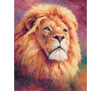 N.LANSHAN 11CT Animale Diy Kit Punto Croce Ritratto Di Leone Kit Punto Croce Contato Per Adulti Principianti，Timbrato Modelli Stampati Set Ricamo Per Decorazione Arte Murale 80x100cm