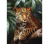 N.LANSHAN 11CT Animale Kit Punto Croce Prestampato Leopardo Dei Cartoni Animati Kit Ricamo Punto Croce Contato Timbrato Tessuto Ricamo Artigianato Set Per Decorare La Casa 50x70cm