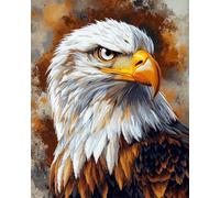 N.LANSHAN 11CT Animale Stampato Facile Modelli Ricamo Per Artigianato Ritratto Di Aquila Kit Punto Croce Timbrato Ricamo Set Con Aghi Forbici Infila Ago Per Adulti Principianti 50x70cm
