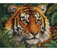 N.LANSHAN Animale Diy Kit Per Fare Tappeti A Mano Tigre Dei Cartoni Animati Kit Per Uncinetto Per Principianti，Anziani，Appassionati Di Fai Da Te In 3D Set Per La Realizzazione Di Tappeti 52x38cm