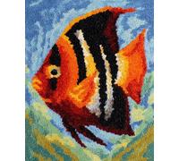 N.LANSHAN Animale Kit Tappeto Fai Da Te Pesci Di Mare Colorati Kit Per La Realizzazione Di Tappeti Con Gancio Fai Da Te Per Principianti，Arazzo All'Uncinetto Non Finito，Ricamo，Tappeto 80x115cm