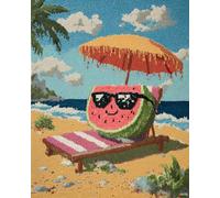 N.LANSHAN Kit Tappeto Fai Da Te Frutta Sulla Sedia A Sdraio Kit Per La Realizzazione Di Tappeti Con Uncinetto Per Adulti Bambini，Set Per Punto Croce Tappeto Arazzo Ricamo 55x75cm