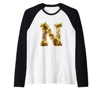 N Lettera Luci di Natale Decorazione Agrifoglio Maglia con Maniche Raglan