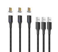 N. NETDOT 10th Generazione Cavo Magnetico,Ricarica Rapida e Trasferimento Dati per Smartphone Micro-USB (1m/3 pack nero)