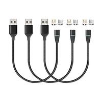 N. NETDOT Cavo Magnetico, 3in1 Confezione da Caricabatterie per Magnetico 3 Pack Gen12 a Ricarica Rapida e Trasferimento Dati Caricatore Magnetico per Micro-USB, USB-C e i-Product - 0.3 Meters Nero