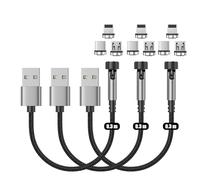 N. NETDOT Cavo Magnetico, 3in1 Confezione da Caricabatterie per Telefono Magnetico Gen12 a Ricarica Rapida e Trasferimento dati Caricatore per Micro-USB, USB-C e i-Product - 0.3m / 3 pack