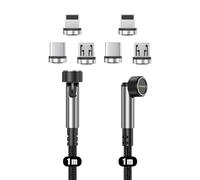N. NETDOT Cavo Magnetico, 3in1 Confezione da Caricabatterie per Telefono Magnetico Gen12 a Ricarica Rapida e Trasferimento dati Caricatore per Micro-USB, USB-C e i-Product - 1m / 2 pack