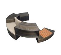 N NETSPA - Mueble Individual - Vita 140 - para Spa - SP-MOB140R - Set de 5 Módulos Adicionales - Compatible con Spa Semi-Rígido Vita - Bancos Confortables de PVC Trenzado/Estructura de Aluminio.