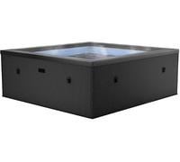 N NETSPA - Spa - Celestia - Semi-Rigida Quadrata 6 Posti - SP-CLS6-CB - Portatile Costruzione in schiuma, Riscaldamento integrato e Copertura Eco-Energetica - Volume 1100 l - Ø180 x H70 cm - Nero