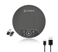 N newline Altoparlante per conferenze 4 microfoni integrati, Bluetooth USB microfono da tavolo, riduzione del rumore, portatile pc altoparlanti per riunioni in casa e ufficio, con dongle