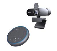 N newline Kit Videoconferenza Professionale - Webcam PC 4K con Autofocus + Altoparlante Conferenze con Microfoni a 360°, Bluetooth e USB