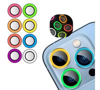 N NEWTOP 2 PEZZI Pellicola Camera FLUO Colore Compatibile con iPhone 16 e 16 Plus, Vetro Temperato Trasparente Protezione Copertura Fotocamera Retro Lente Lenti Anti Urto Graffio (Giallo)
