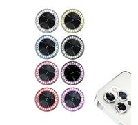 N NEWTOP 2 PEZZI Pellicola Camera GLITTER PRO Colore Compatibile con iPhone 15 e 15 Plus, Vetro Temperato Protezione Copertura Fotocamera Retro Lente Lenti Anti Urto Graffio (Rosa)