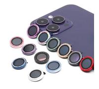 N NEWTOP 2 PEZZI Pellicola Camera Micro GLITTER Colore Compatibile con iPhone 16 e 16 Plus, Vetro Temperato Protezione Copertura Fotocamera Retro Lente Lenti Anti Urto Graffio (DarkBlu)