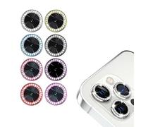 N NEWTOP 3 PEZZI Pellicola Camera GLITTER PRO Colore Compatibile con iPhone 13 Pro e 13 Pro Max, Vetro Temperato Protezione Copertura Fotocamera Retro Lente Lenti Anti Urto Graffio (Azzurro)