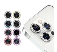 N NEWTOP 3 PEZZI Pellicola Camera GLITTER PRO Colore Compatibile con iPhone 14 Pro e 14 Pro Max, Vetro Temperato Protezione Copertura Fotocamera Retro Lente Lenti Anti Urto Graffio (Azzurro)