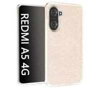 N NEWTOP 3in1 Cover Compatibile con REDMI A5 4G, Custodia Case GLITTER Brillantini Paper Interno Bling TPU + PC Flessibile Morbida Case Posteriore Lucida Protezione Fotocamera (Oro)