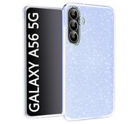 N NEWTOP 3in1 Cover Compatibile con Samsung Galaxy A56 5G, Custodia Case GLITTER Brillantini Paper Interno Bling TPU + PC Flessibile Morbida Case Posteriore Lucida Protezione Fotocamera (Azzurro)