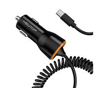 N NEWTOP Caricabatterie CC07 Cavo Flessibile Accendisigari 3A Type-C USB QC 3.0 Ricarica Rapida Carica Universale Auto Camper Cellulari Tablet Compatibile per Xiaomi Oppo Realme Samsung Huawei (Nero)