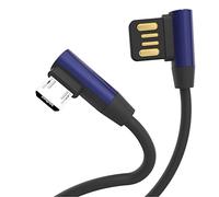 N NEWTOP Cavo CU08 Angolare 90° Gradi 100cm Caricabatterie Compatibile Micro USB a USB A Trasmissione Dati Carica Compatibile per Sony/Samsung/Huawei/Xiaomi/OPPO/Realme/VIVO (Blu)