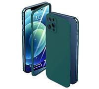 N NEWTOP Cover Compatibile con iPhone 11 PRO MAX, Full Body Case 360 Custodia Adesiva Sticker Completa PC Protezione Skin Totale Fronte Retro Full Body Pellicola Vetro Temperato Ultra Sottile (Verde)