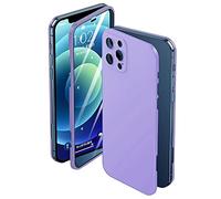 N NEWTOP Cover Compatibile con iPhone 11 PRO MAX, Full Body Case 360 Custodia Adesiva Sticker Completa PC Protezione Skin Totale Fronte Retro Full Body Pellicola Vetro Temperato Ultra Sottile (Purple)