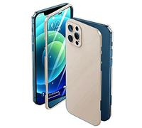 N NEWTOP Cover Compatibile con iPhone 11 PRO MAX, Full Body Case 360 Custodia Adesiva Sticker Completa PC Protezione Skin Totale Fronte Retro Full Body Pellicola Vetro Temperato Ultra Sottile (Gold)