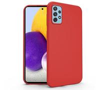 N NEWTOP Cover Compatibile con Samsung Galaxy A72 4G/5G, Custodia TPU Soft Gel Silicone Ultra Slim Sottile Flessibile Case Posteriore Protettiva (Rosso)