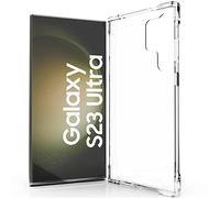 N NEWTOP Cover Compatibile con Samsung Galaxy S23 ULTRA, Posteriore Semi Rigida TPU Hard Clear Anti-Shock Custodia Guscio Case Retro Protettiva Semirigida Trasparente Angoli Rinforzati Anti Urto