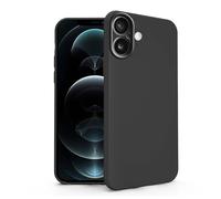N NEWTOP Cover Compatibile per Apple iPhone 16, Custodia TPU SOFT Gel Silicone Ultra Slim Sottile Flessibile Case Posteriore Protezione Fotocamera Anti Urto Guscio Scocca Colorato Fina (Nero)