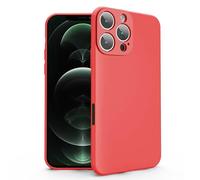 N NEWTOP Cover Compatibile per Apple iPhone 16 Pro, Custodia TPU SOFT Gel Silicone Ultra Slim Sottile Flessibile Case Posteriore Protezione Fotocamera Anti Urto Guscio Scocca Colorato Fina (Rosso)