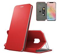 N NEWTOP Cover Compatibile per Huawei Mate 20 Pro, Chiusura Magnetica 360 Capsule Flip Custodia Libro per Carta di Credito Simil Pelle TPU Interno Funzione Stand Supporto (Rosso)