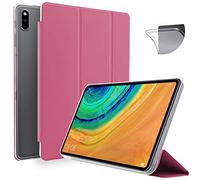 N NEWTOP Cover Compatibile per HUAWEI MATEPAD PRO 10.8'' 2019, Custodia Flip Smart Libro TPU BACK FRONT Ultra Sottile Leggera Stand Supporto Funzione Wake/Sleep Simil Pelle (Fucsia)
