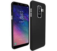 N NEWTOP Cover Compatibile per Samsung Galaxy A6 Plus 2018, Custodia TPU MATTE OIL Soft Opaca Morbida Gel Silicone Slim Rifiniture Cromate Flessibile Case Antiurto Posteriore Protettiva (Nero)