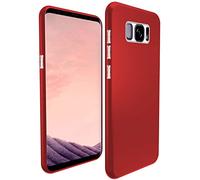 N NEWTOP Cover Compatibile per Samsung Galaxy S8 Plus, Custodia TPU MATTE OIL Soft Opaca Morbida Gel Silicone Slim Rifiniture Cromate Flessibile Case Antiurto Posteriore Protettiva (Rosso)