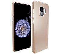 N NEWTOP Cover Compatibile per Samsung Galaxy S9, Custodia TPU MATTE OIL Soft Opaca Morbida Gel Silicone Slim Rifiniture Cromate Flessibile Case Antiurto Posteriore Protettiva (Oro)