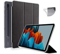 N NEWTOP Cover Compatibile per Samsung Galaxy Tab S8 11" 2022/ Tab S7 11" 2020 (SM-T870/X700), Custodia Flip Smart Libro TPU Back Front Leggera Stand Supporto Funzione Wake/Sleep Simil Pelle (Black)
