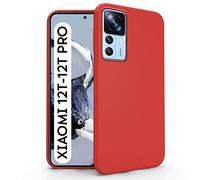 N NEWTOP Cover Compatibile per Xiaomi 12T e 12T PRO, Custodia TPU SOFT Gel Silicone Ultra Slim Sottile Flessibile Case Posteriore Protettiva Anti Urto Guscio (Rosso)