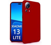 N NEWTOP Cover Compatibile per Xiaomi 13 LITE, Custodia TPU SOFT Gel Silicone Ultra Sottile Flessibile Case Posteriore Protezione Fotocamera Anti Urto Guscio Scocca Colorato (Rosso)