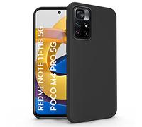 N NEWTOP Cover Compatibile per Xiaomi POCO M4 PRO 5G / Redmi Note 11 5G - 11S 5G, Custodia TPU SOFT Gel Silicone Ultra Slim Sottile Flessibile Case Posteriore Protettiva Anti Urto Guscio (Nero)