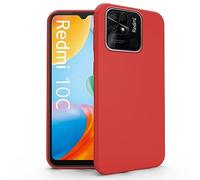 N NEWTOP Cover Compatibile per XIAOMI REDMI 10C, Custodia TPU SOFT Gel Silicone Ultra Slim Sottile Flessibile Case Posteriore Protettiva Anti Urto Guscio (Red)