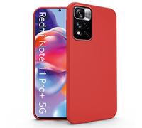 N NEWTOP Cover Compatibile per Xiaomi REDMI NOTE 11 PRO + (Plus) 5G, Custodia TPU SOFT Gel Silicone Ultra Slim Sottile Flessibile Case Posteriore Protettiva Anti Urto Guscio (Rosso)