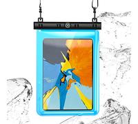 N NEWTOP Cover Impermeabile Universale WA04 per Tablet 10 Pollici Massimo 24x19,5 cm, Custodia Subacquea Trasparente Plastica Borsa Tracolla Protezione Acqua Sabbia Pioggia Waterproof (Azzurro)