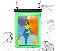 N NEWTOP Cover Impermeabile Universale WA04 per Tablet 10 Pollici Massimo 24x19,5cm, Custodia Subacquea Trasparente Plastica Borsa Tracolla Protezione Acqua Sabbia Pioggia Waterproof (Verde)