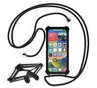 N NEWTOP Cover Universale CV31 per Cellulari Smartphone da 4.7 a 6.5 Pollici Cordino Tracolla Regolabile Cinghia Laccetto Corda TPU Appendere Estate Sport Fitness Inverno Stand Supporto (Nero)