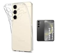 N NEWTOP Custodia Compatibile con Samsung Galaxy S24, Morbido TPU CLEAR Silicone Anti Graffio Trasparente Slim Sottile Flessibile Case Posteriore Proteggi Vetro (Solo Cover)