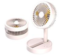N NEWTOP Mini Ventilatore Batteria Ricaricabile Silenzioso Base Tavolo Portatile Fan 3 Velocità Regolabile Posizioni Richiudibile per Casa Ufficio Scrivania Viaggio Campeggio Mare Camper (Bianco)