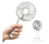 N NEWTOP Mini Ventilatore MF01 con Batteria 2600mAh Ricaricabile Silenzioso Base Tavolo Portatile Fan 3 Velocità Regolabile Cavo per Casa Ufficio Scrivania Viaggio Campeggio Mare Piscina (Bianco)